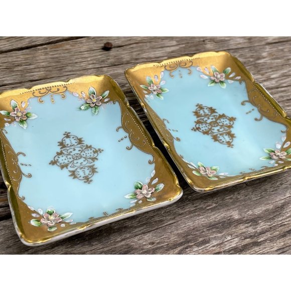 Vintage Lenwile Ardalt Porcelain Glass Jewel Vanity Set Box Match safe Trays - Picture 16 of 16